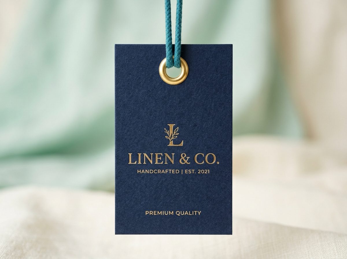 Scalloped die-cut hang tag, boutique style