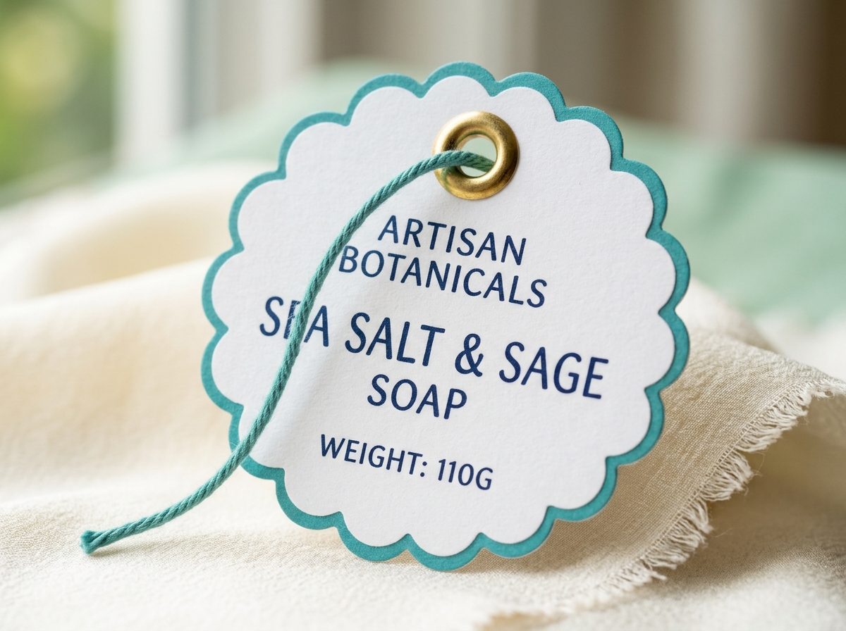 Scalloped candle tag